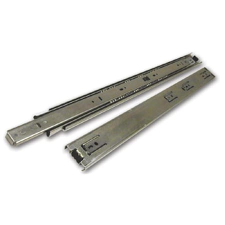 16 In. Full Extension Drawer Slide With Hold-Out - Bright Zinc